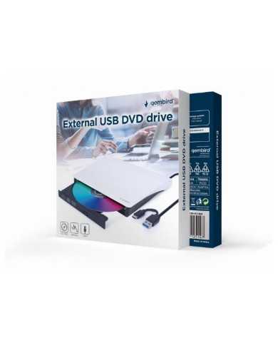 REGRABADORA EXTERNA DVD GEMBIRD DUAL USB 3.1 + USB-C SILVER REGRABADORA EXTERNA DVD GEMBIRD DUAL USB 3.1 + USB-C SILVER