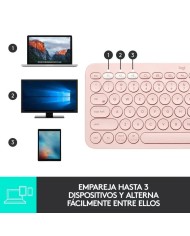 TECLADO LOGITECH K380 TKL BLUETOOTH MULTI-DEVICE ROSE