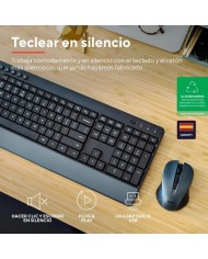 TECLADO + RATON TRUST TREZO WIRELESS BLACK ECO