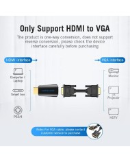 ADAPTADOR CONVERSOR VENTION HDMI/M A VGA/H AUDIO JACK 3.5 BLACK