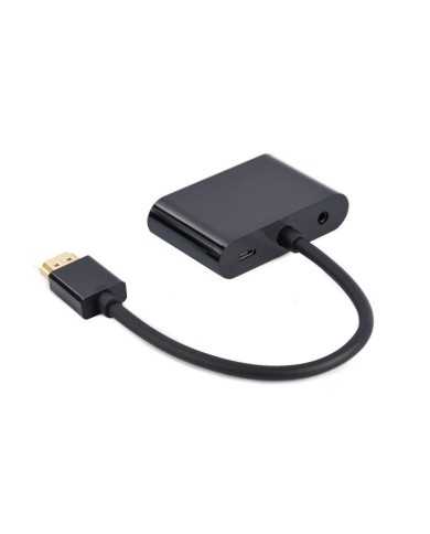 ADAPTADOR GEMBIRD HDMI/M A HDMI/H + VGA/H + CABLE AUDIO BLACK