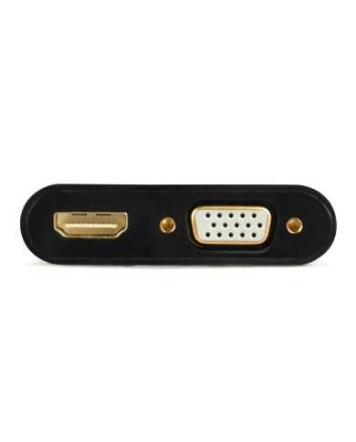 ADAPTADOR GEMBIRD HDMI/M A HDMI/H + VGA/H + CABLE AUDIO BLACK