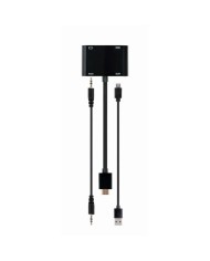 ADAPTADOR GEMBIRD HDMI/M A HDMI/H + VGA/H + CABLE AUDIO BLACK