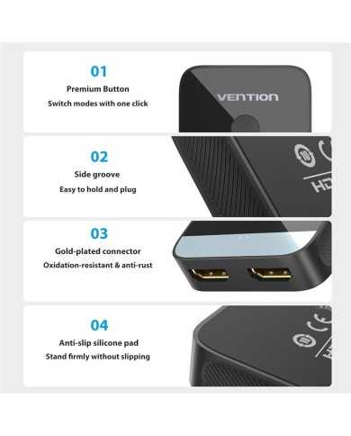 CONMUTADOR VENTION HDMI/H - X2 HDMI/H BIDIRECCIONAL