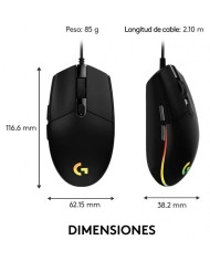 RATON LOGITECH G203 LIGHTSYNC RGB USB BLACK