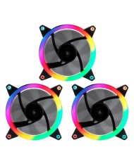 PACK 3 VENTILADORES 12CM UNYKACH CANDY 30 ARGB + CONTROLADORA