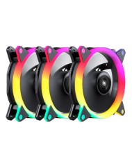 PACK 3 VENTILADORES 12CM UNYKACH CANDY 30 ARGB + CONTROLADORA