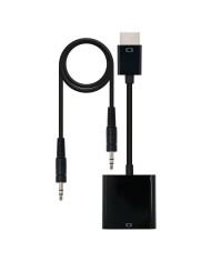 CABLE CONVERSOR HDMI A M-SVGA 10CM BLACK + 1M