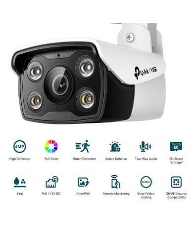 CAMARA IP TP-LINK VIGI BULLET EXTERIOR MICROSD 4MP 2.8MM IR 30M IP67 POE CAMARA IP TP-LINK VIGI BULLET EXTERIOR MICROSD 4MP 2.8MM IR 30M IP67 POE