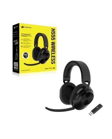AURICULARES + MICROFONO CORSAIR HS55 GAMING HEADSET WIRELESS DB 7.1 BLACK