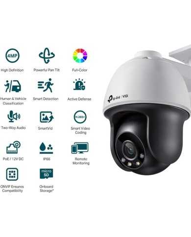 CAMARA IP TP-LINK VIGI PT 4MP 4MM IR 30M IP66 POE CAMARA IP TP-LINK VIGI PT 4MP 4MM IR 30M IP66 POE