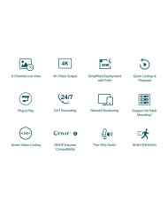 GRABADOR IP NVR TP-LINK VIGI 8 CH IP 1HDD H265+ POE