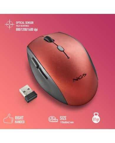 RATON NGS BEE RED ERGONOMICO WIRELESS SILENT RED