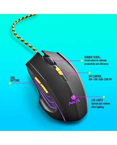 RATON NGS GAMING 6 BOTONES USB RGB BLACK